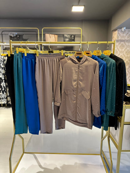 Z&G Siyah Luna Taşlı Takım