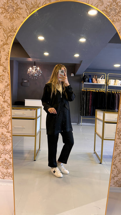 Z&G Siyah Luna Taşlı Takım